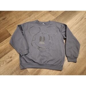 Mickey Mouse Disney Women's Crew Neck Light Slate Grey Sweatshirt XXS(00)